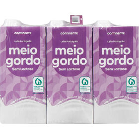 Leite UHT Meio Gordo sem Lactose Continente