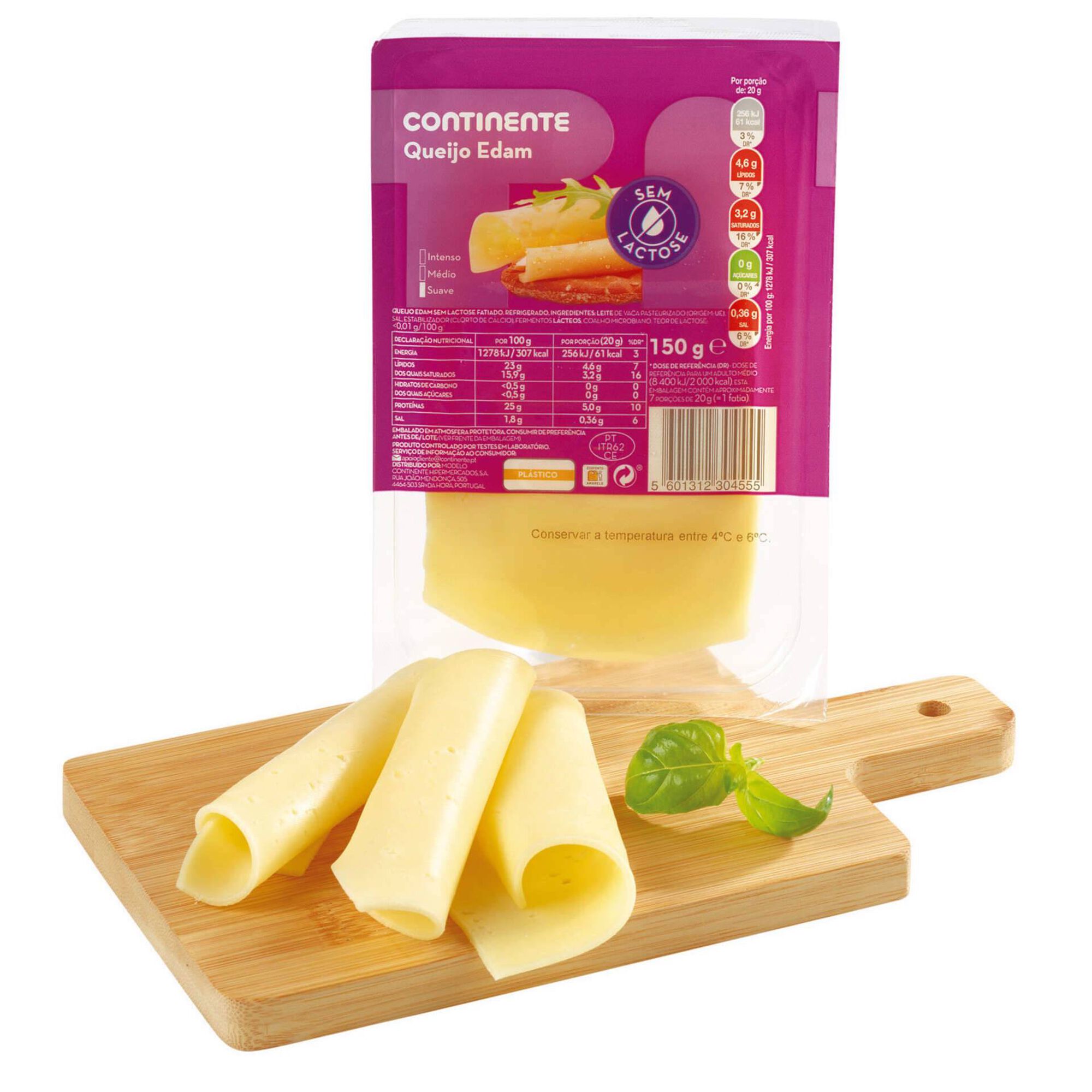Queijo Edam sem Lactose Fatiado Queijo Edam sem Lactose Fatiado
