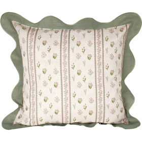 Almofada 45x45cm Verde Flores Recortada