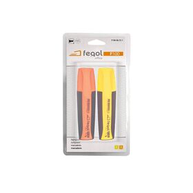 Marcador Fluorescente de Tinta Laranja e Amarela