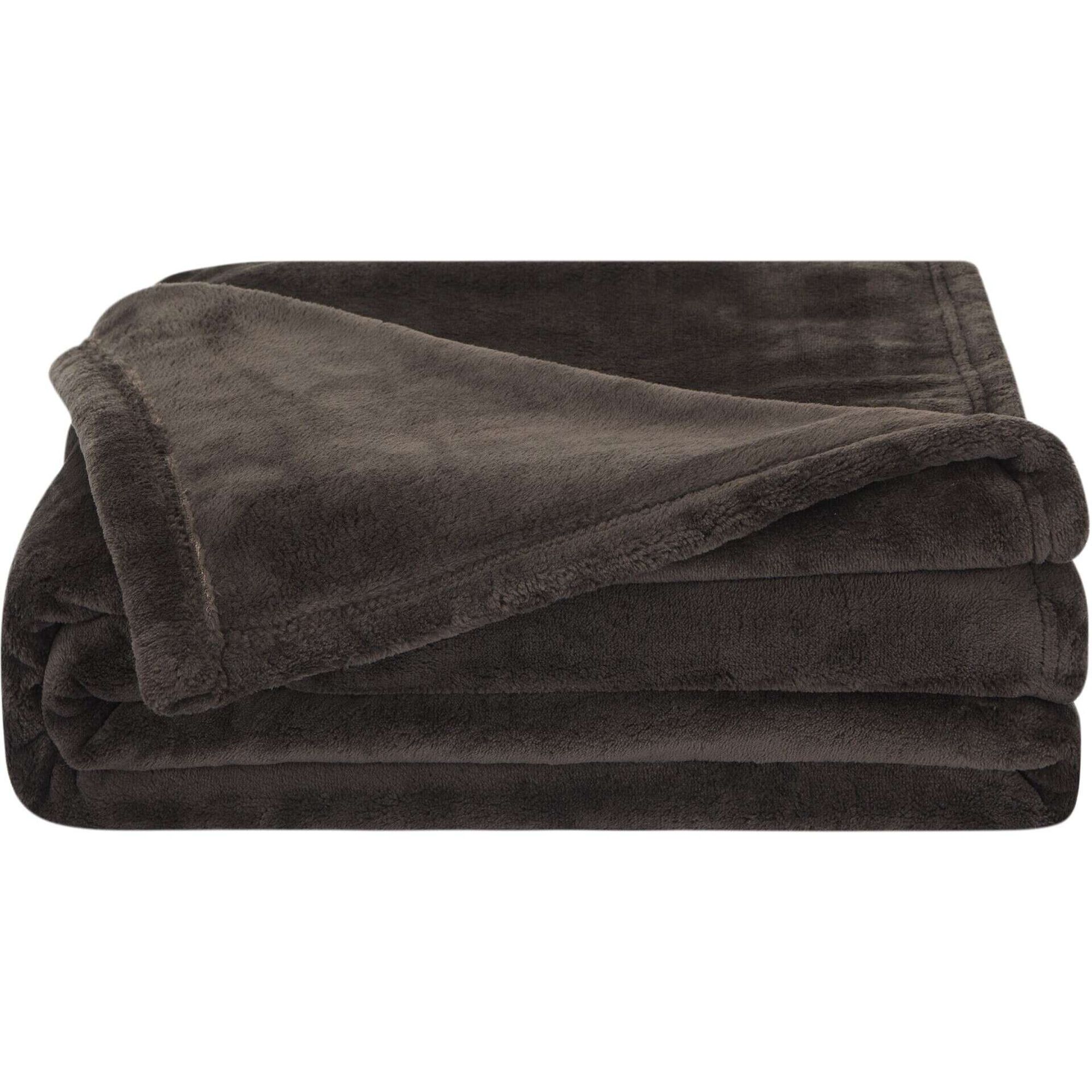 Manta Flanela 130x160cm Castanho