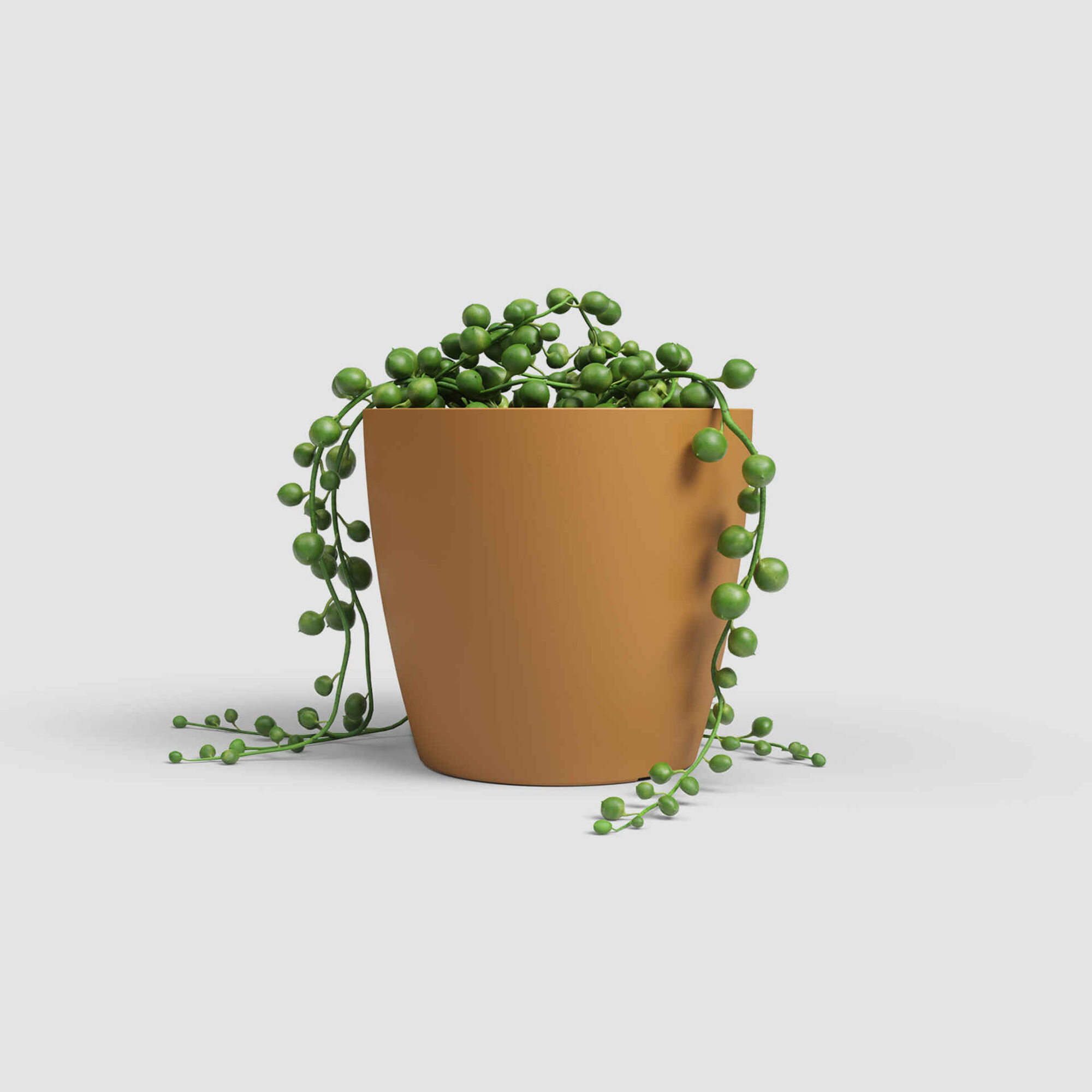 Vaso Redondo Pl&aacute;stico 20cm Mate Amarelo Mel