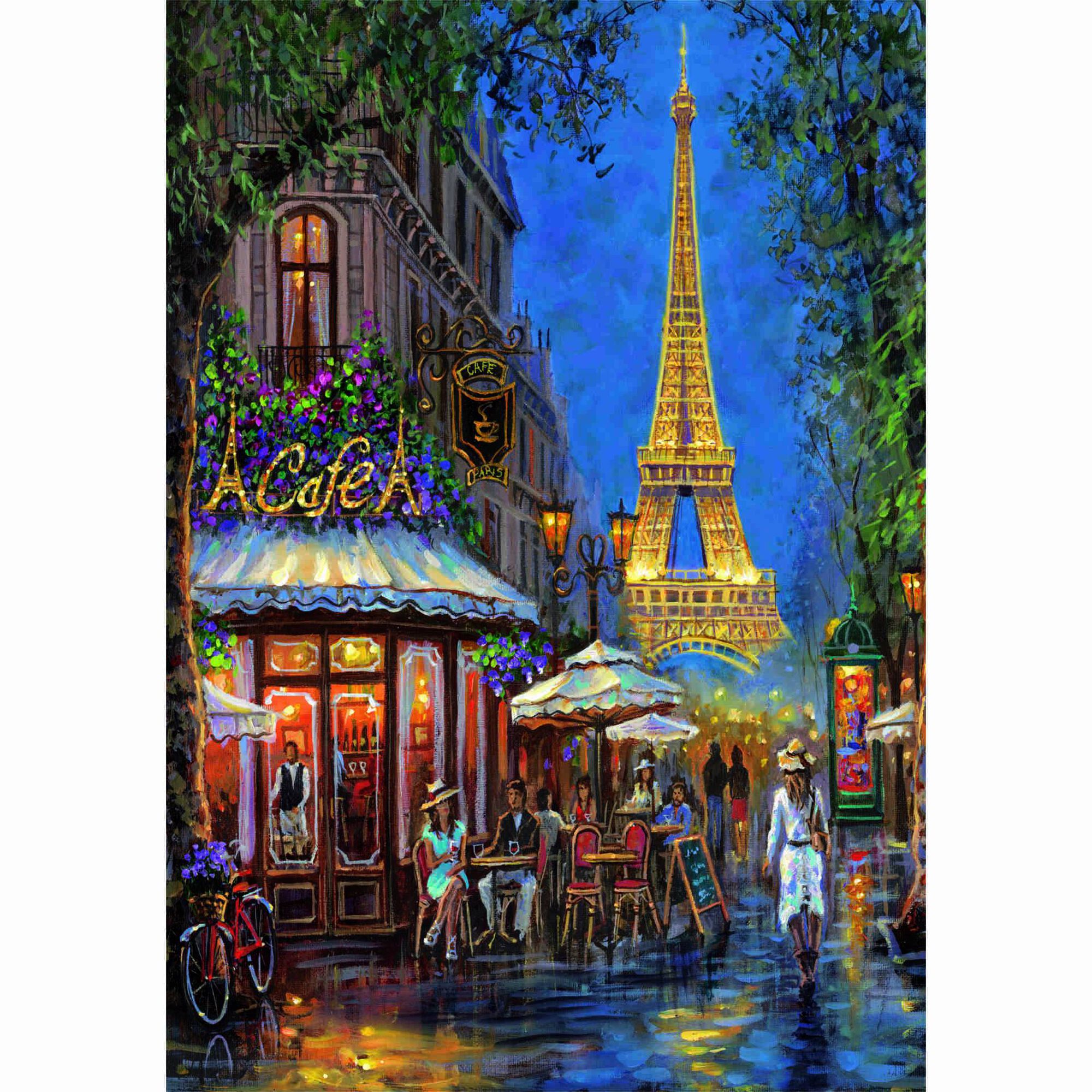 Clementoni - Puzzle Night At The Eiffel Caf&eacute; 500 Pe&ccedil;as
