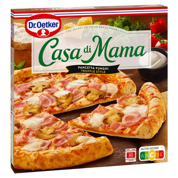 Pizza de Pancetta e Cogumelos Casa di Mama