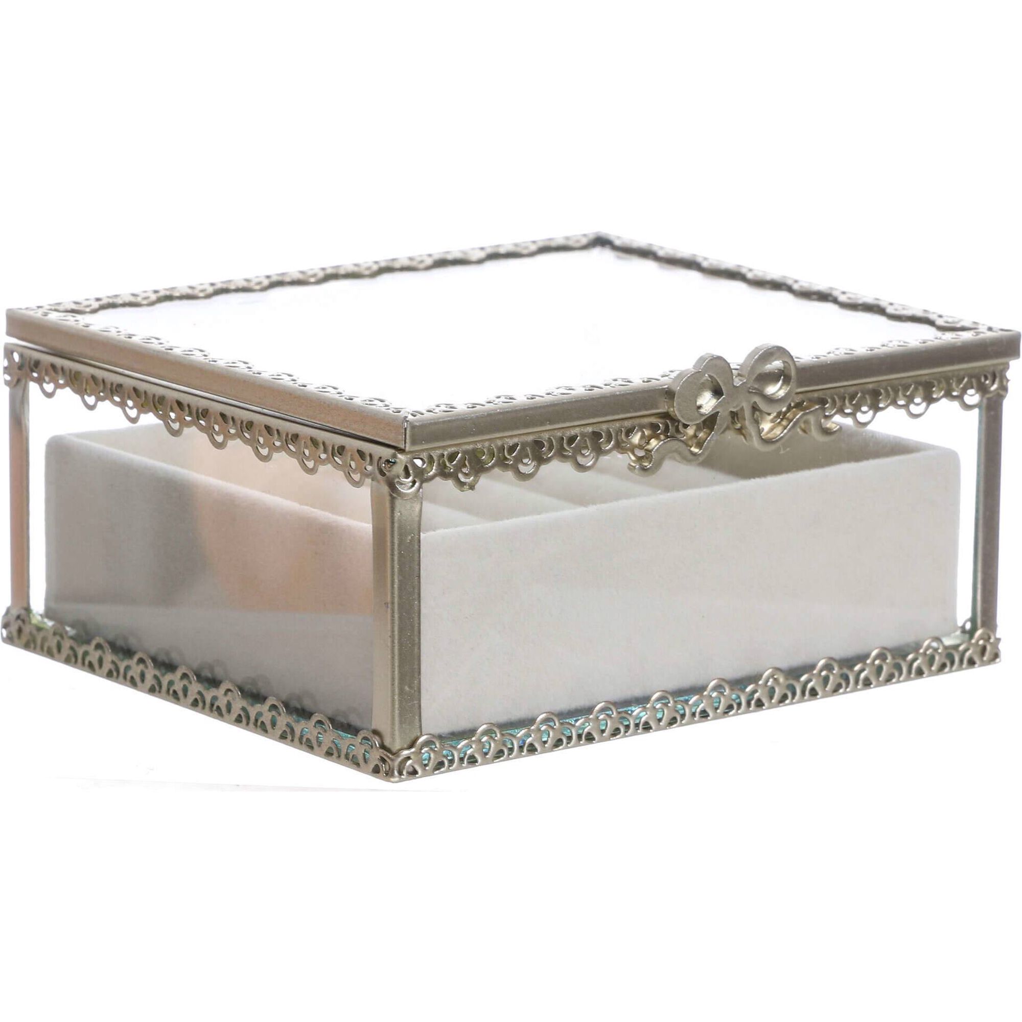 Caixa J&oacute;ias Dourada Quadrada Kasa