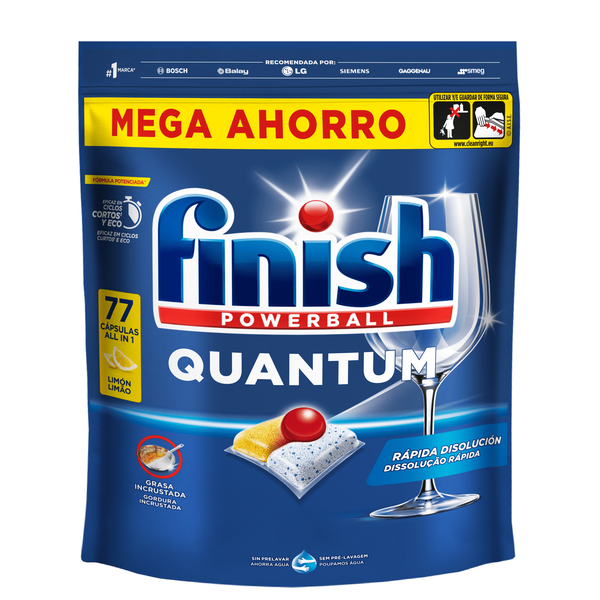 Detergente Máquina Loiça Pastilhas Quantum Limão Finish