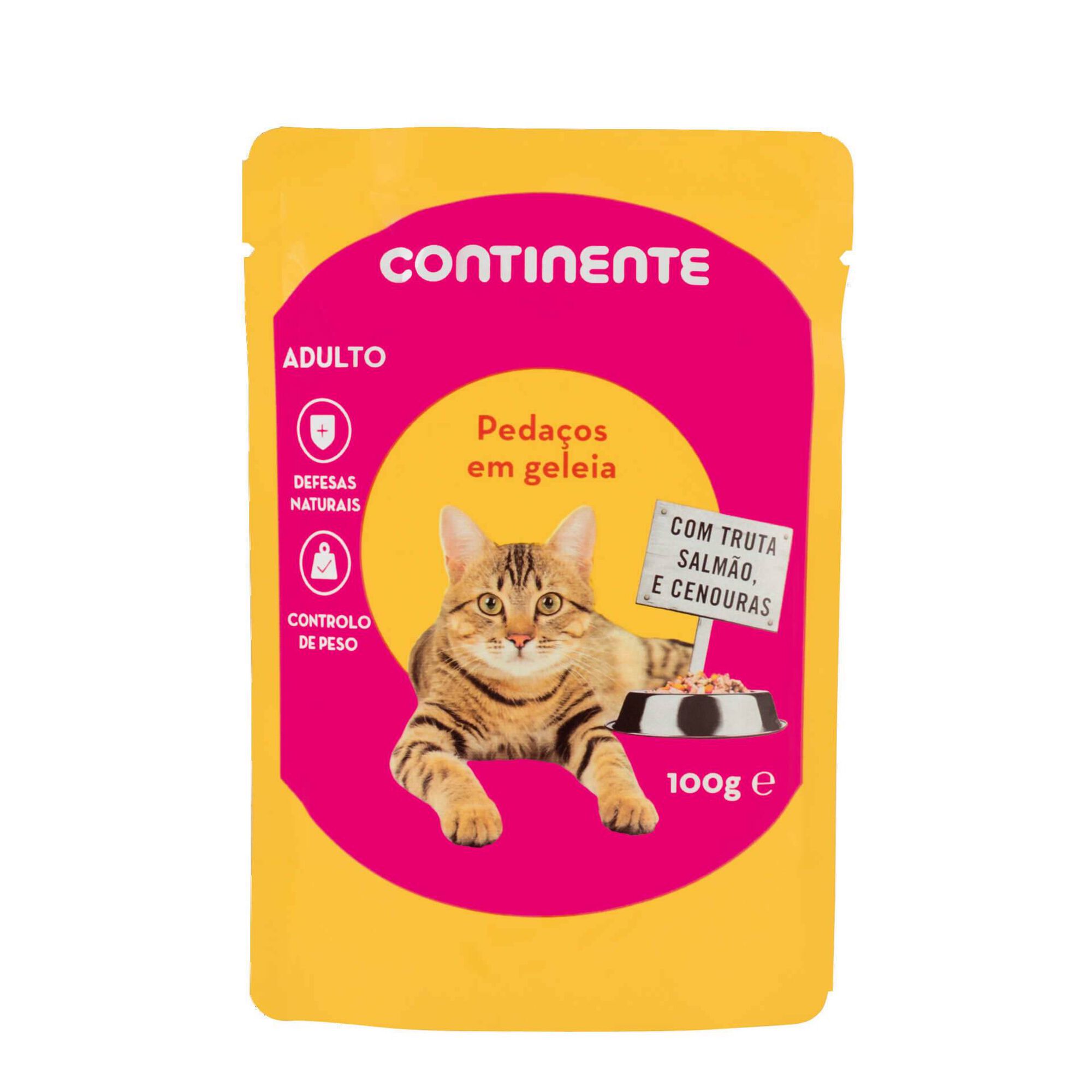 Comida Húmida para Gato Adulto Pedaços em Molho Bacalhau e Salmão Saquetas