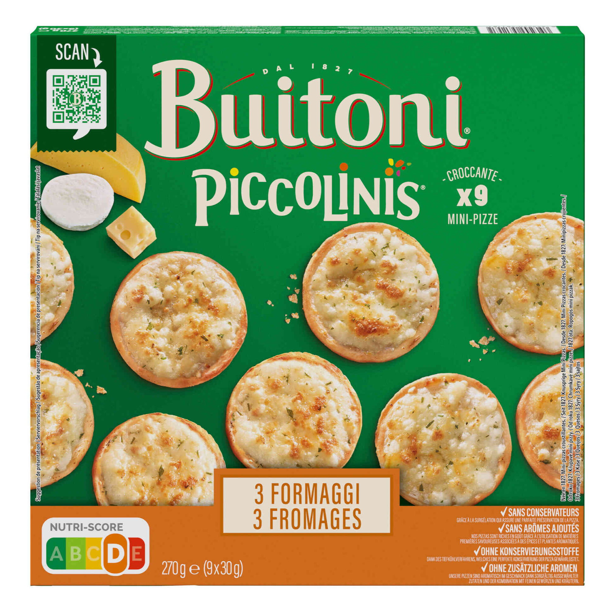 Mini Pizzas de Três Queijos