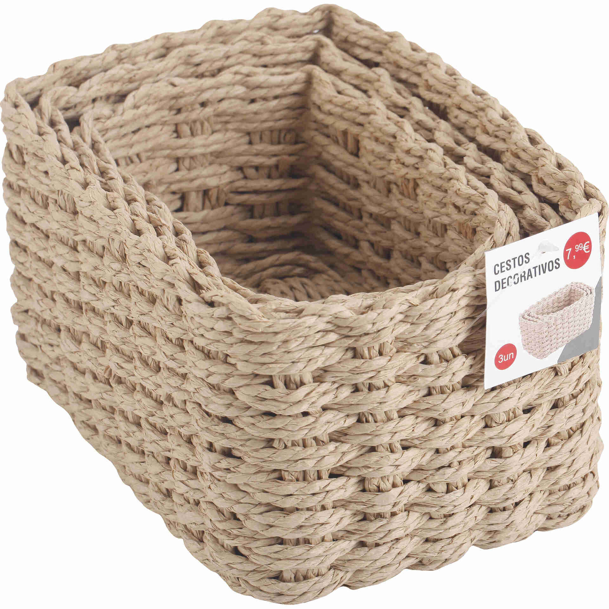 Conjunto 3 Cestos Decorativos Bazar&atilde;o