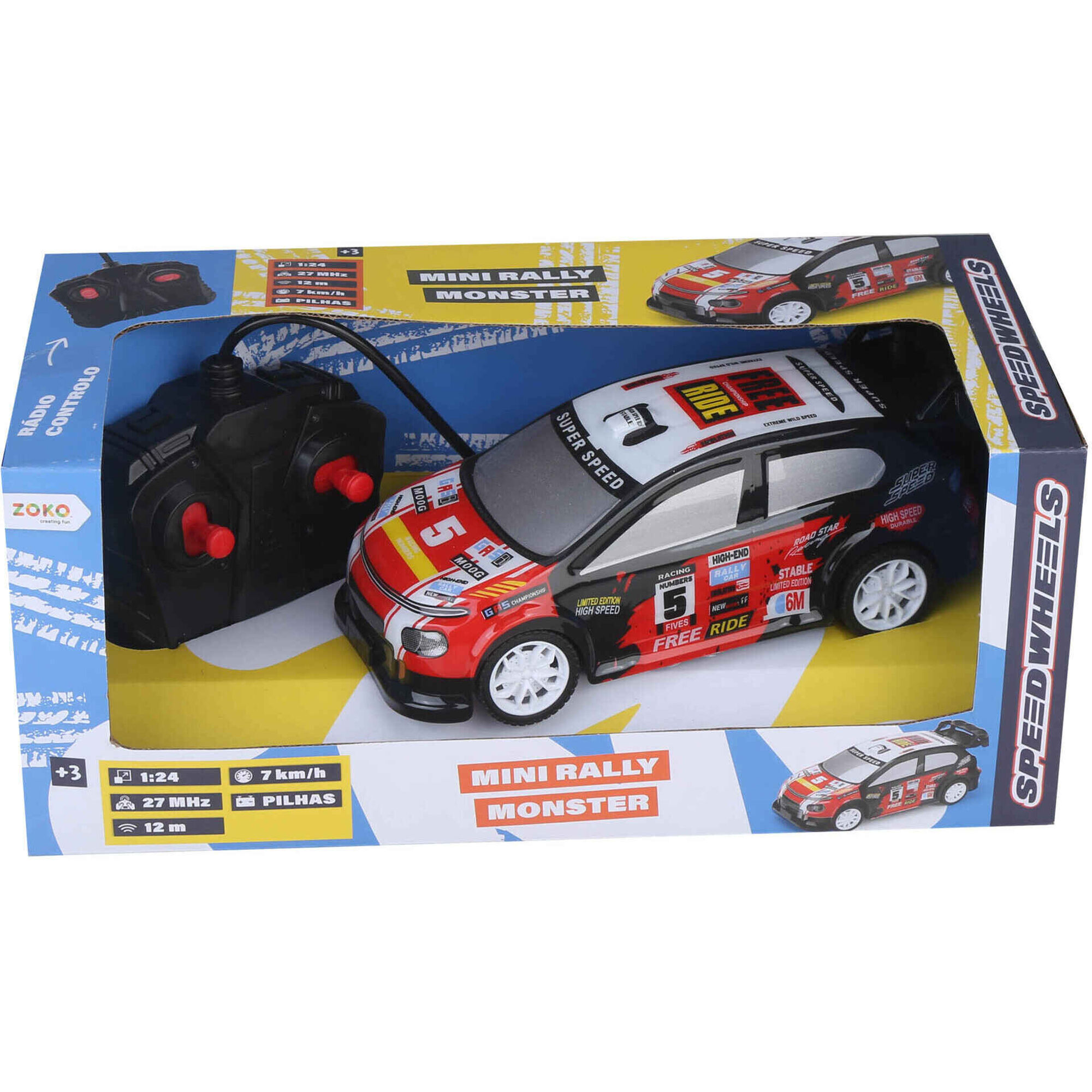 Zoko Speed Wheels - Carro Telecomandado Mini Rally Monster 1:24 27mhz