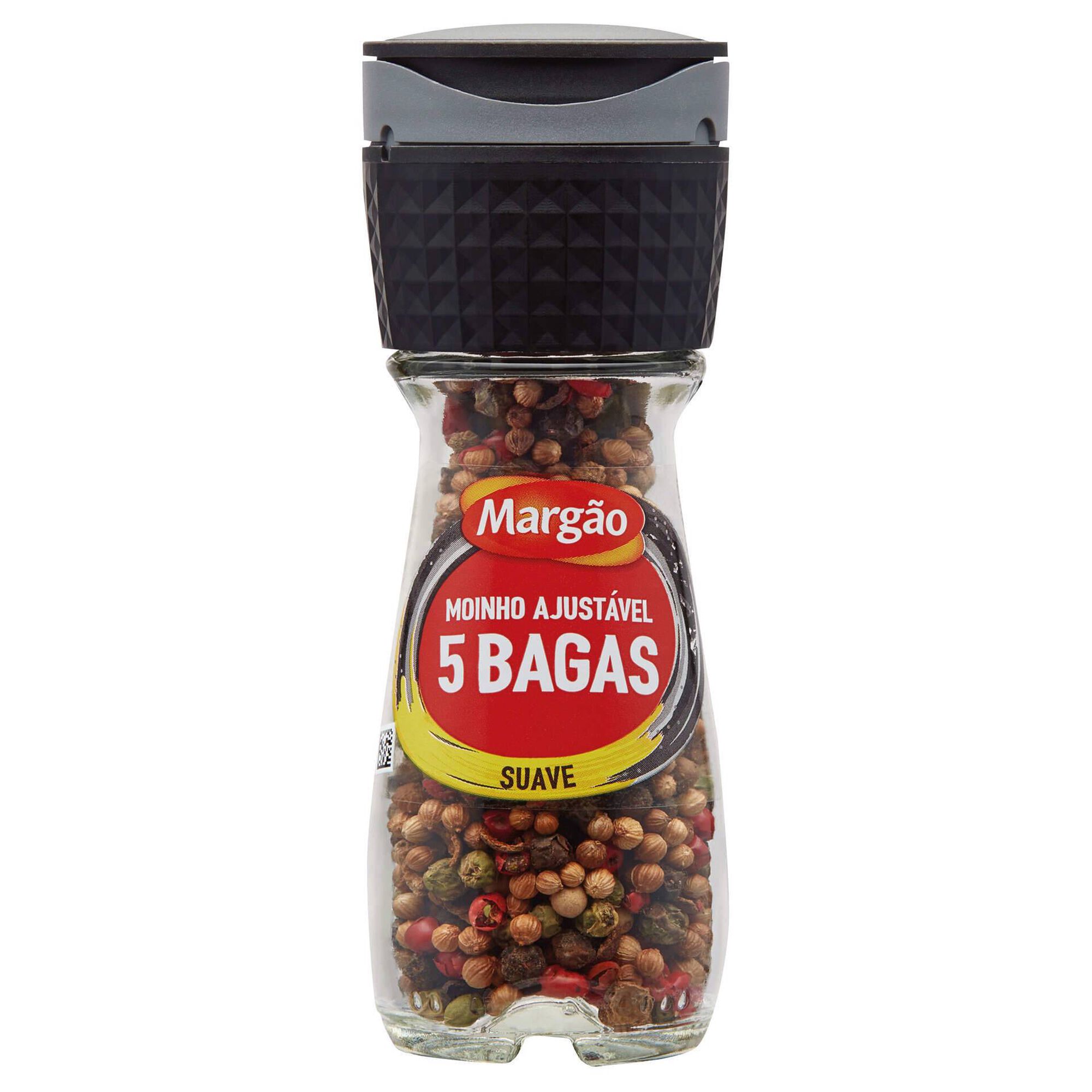 Mistura de Pimenta e Especiarias 5 Bagas com Moinho em Frasco Marg&atilde;o