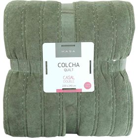 Colcha de Veludo 240x220cm Verde Jardim Secreto Kasa