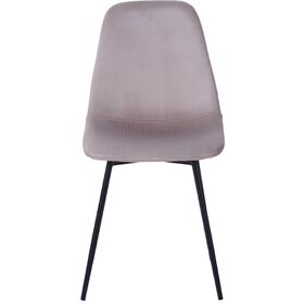 Cadeira Estofada Velvet Bege Kasa