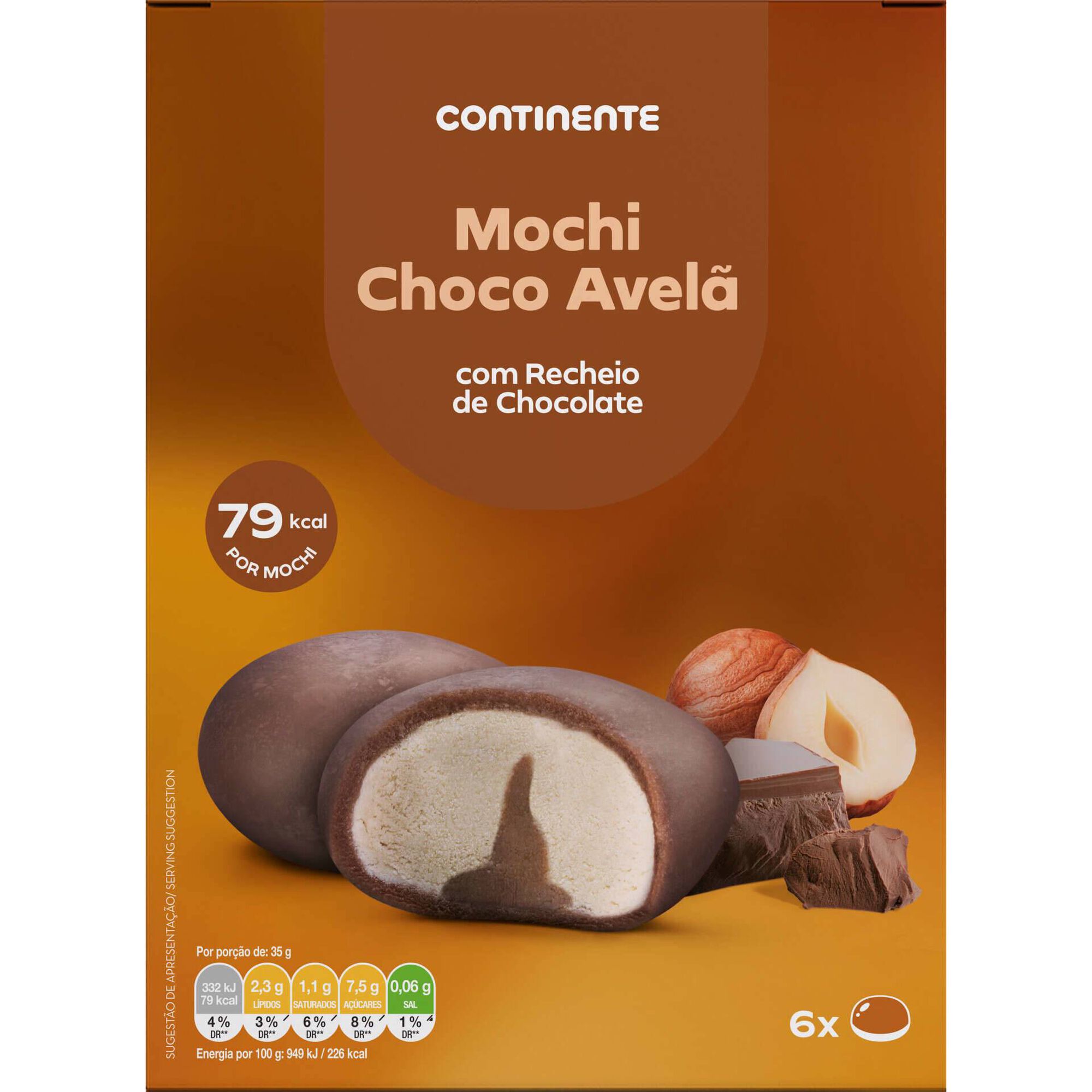 Gelado Mochi Avelã com Recheio Chocolate Gelado Mochi Avelã com Recheio Chocolate