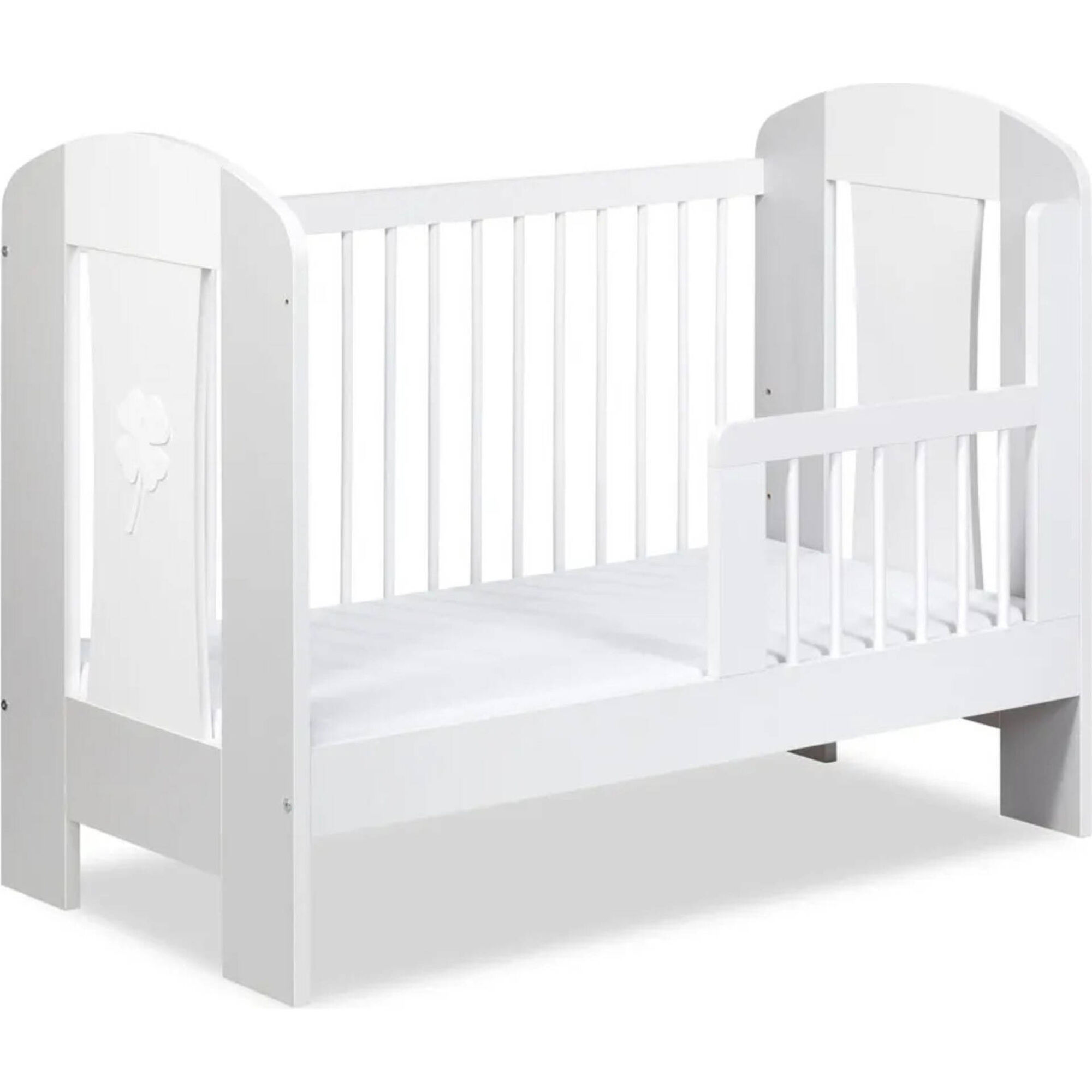 Cama de Grades Madeira Branca e Cinza Nati