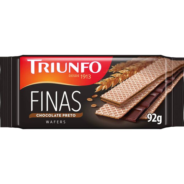 Bolachas Wafers Finas com Recheio de Chocolate Negro Triunfo