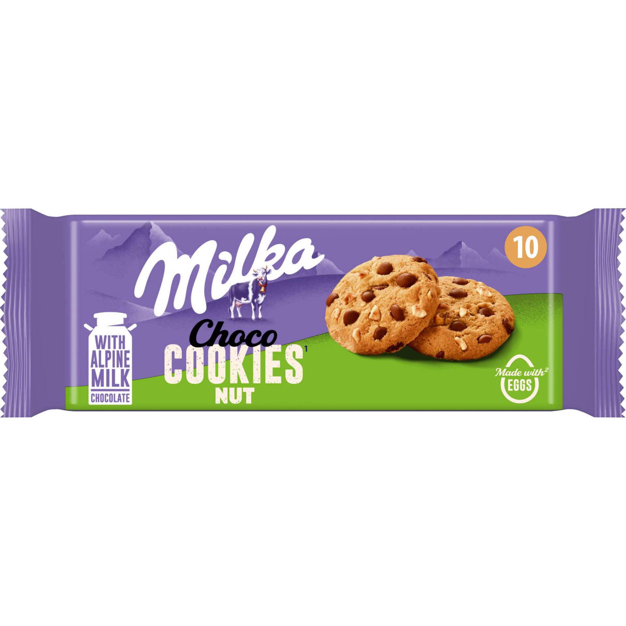 Bolachas Cookies com Pepitas de Chocolate e Avel&atilde;s Milka
