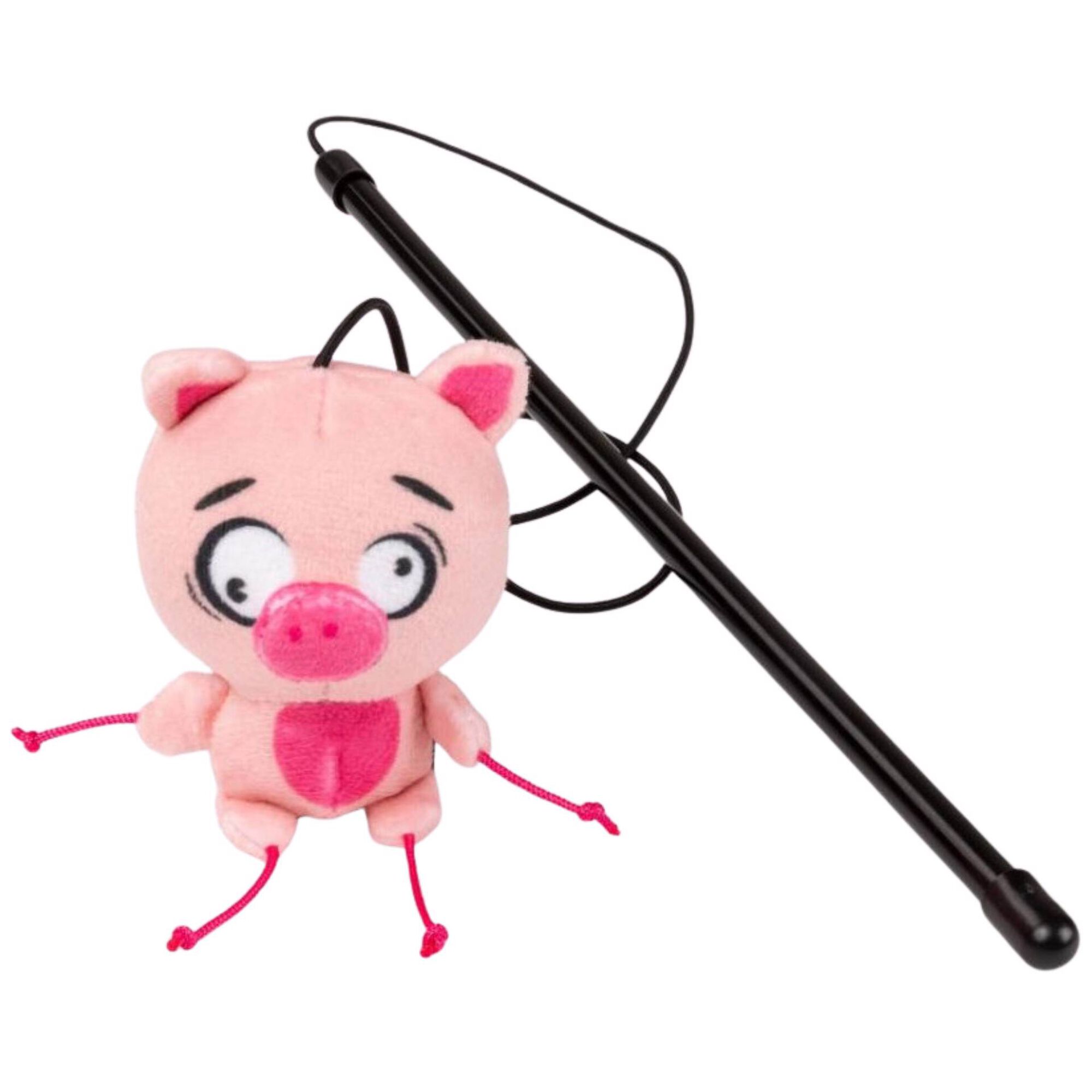 Brinquedo para Gato Peluche Porco com Cana FuzzYard