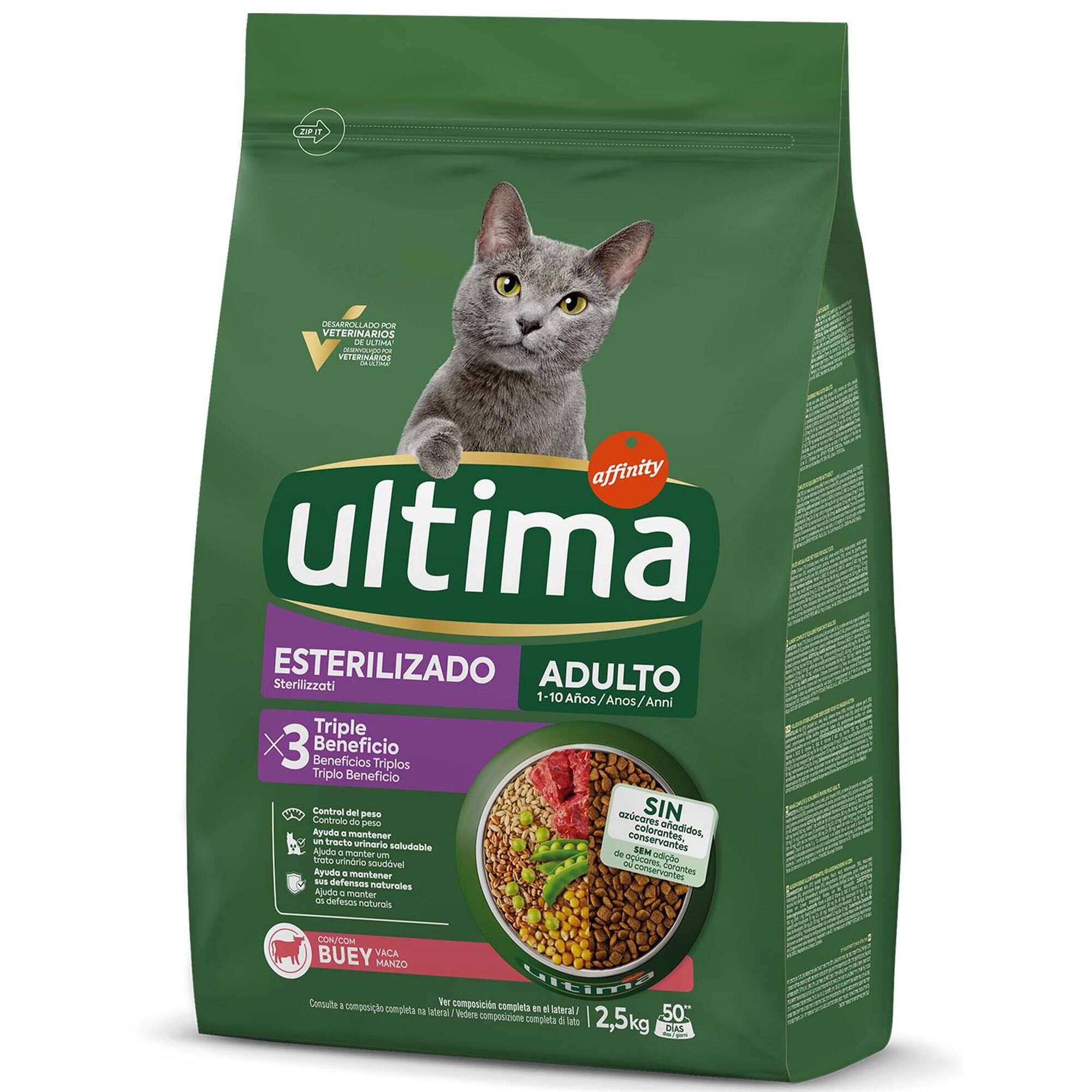 Ração para Gato Adulto Esterilizado Vaca