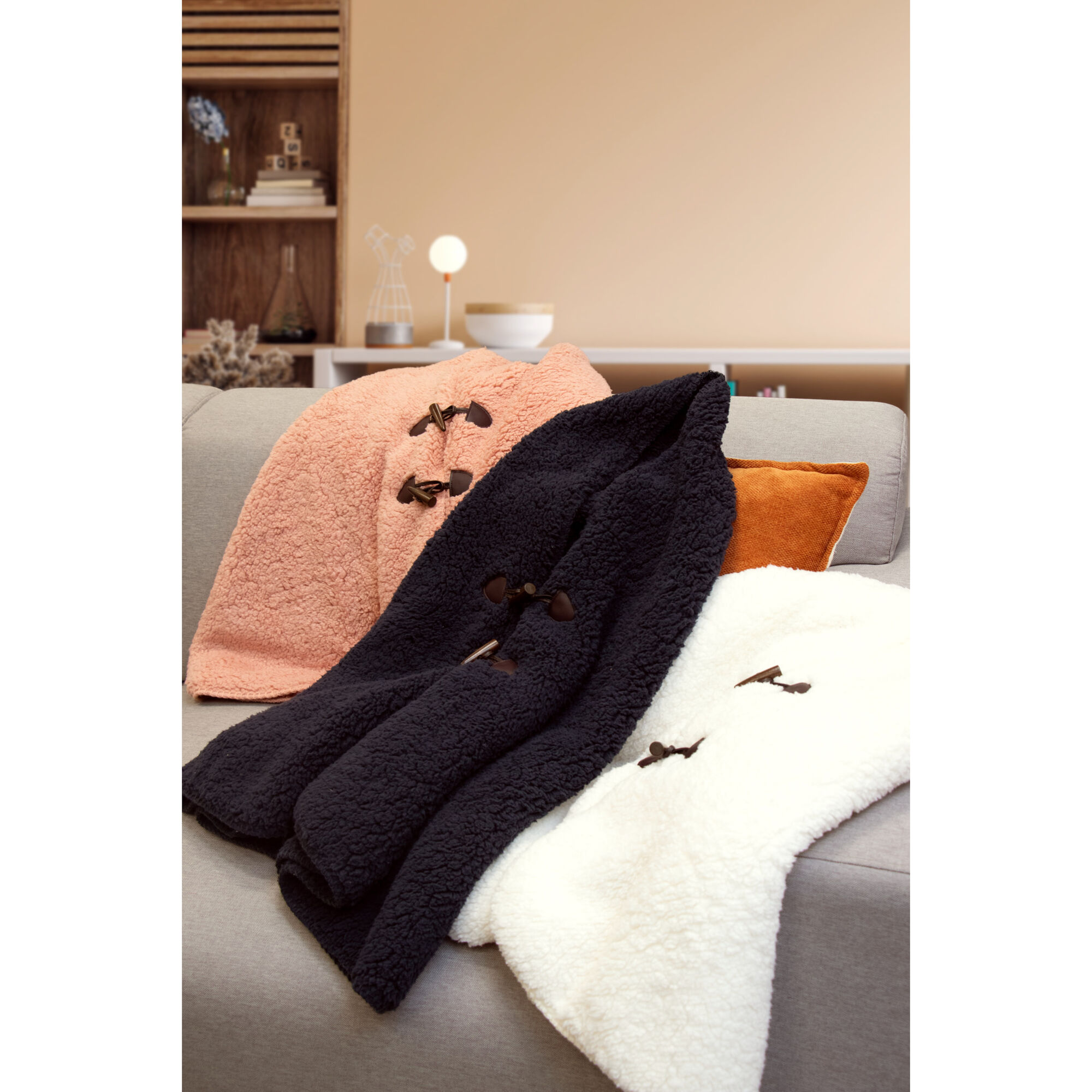 Manta Poncho Sherpa Rosa