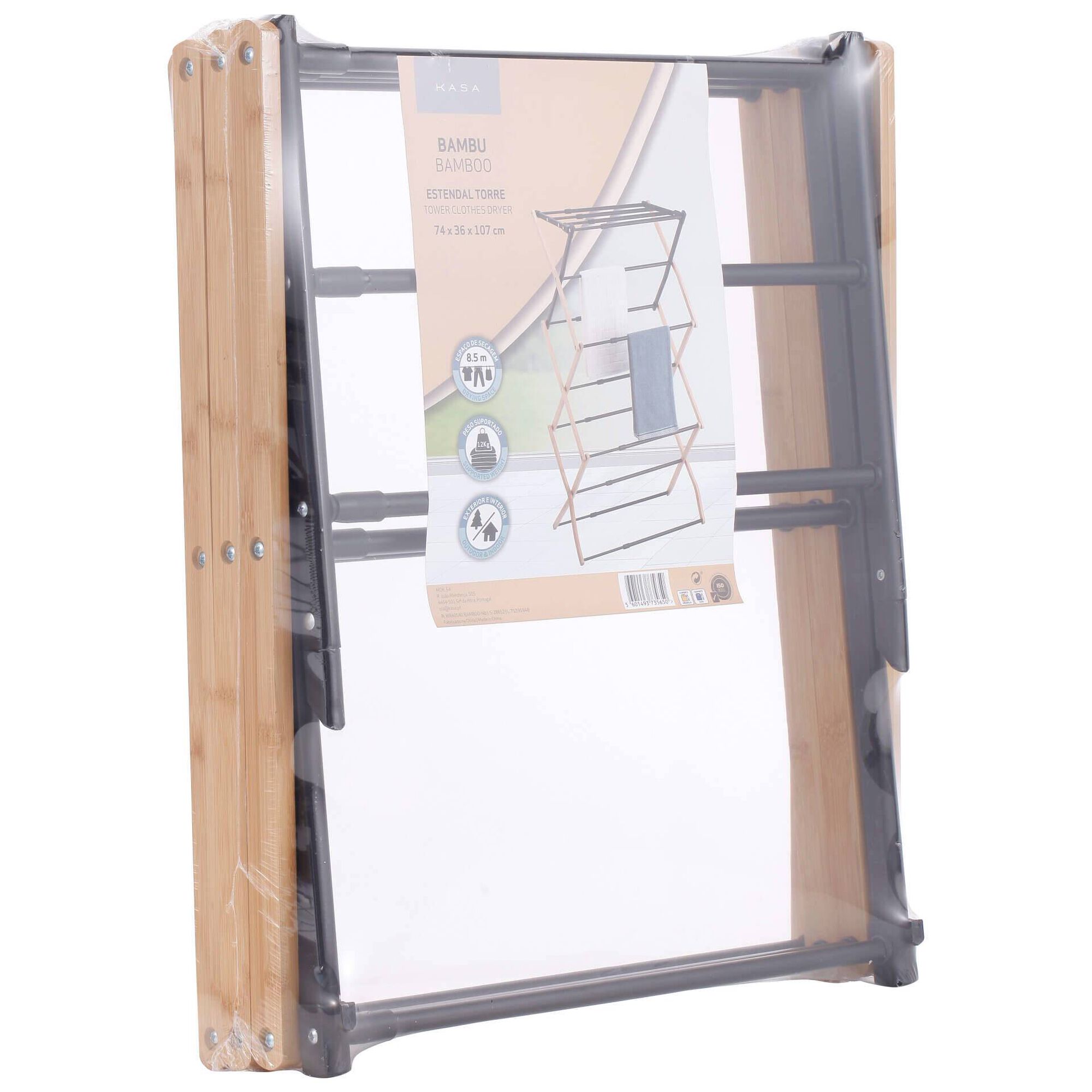 Estendal Extens&iacute;vel Ch&atilde;o Torre Bambu 8,5m Kasa