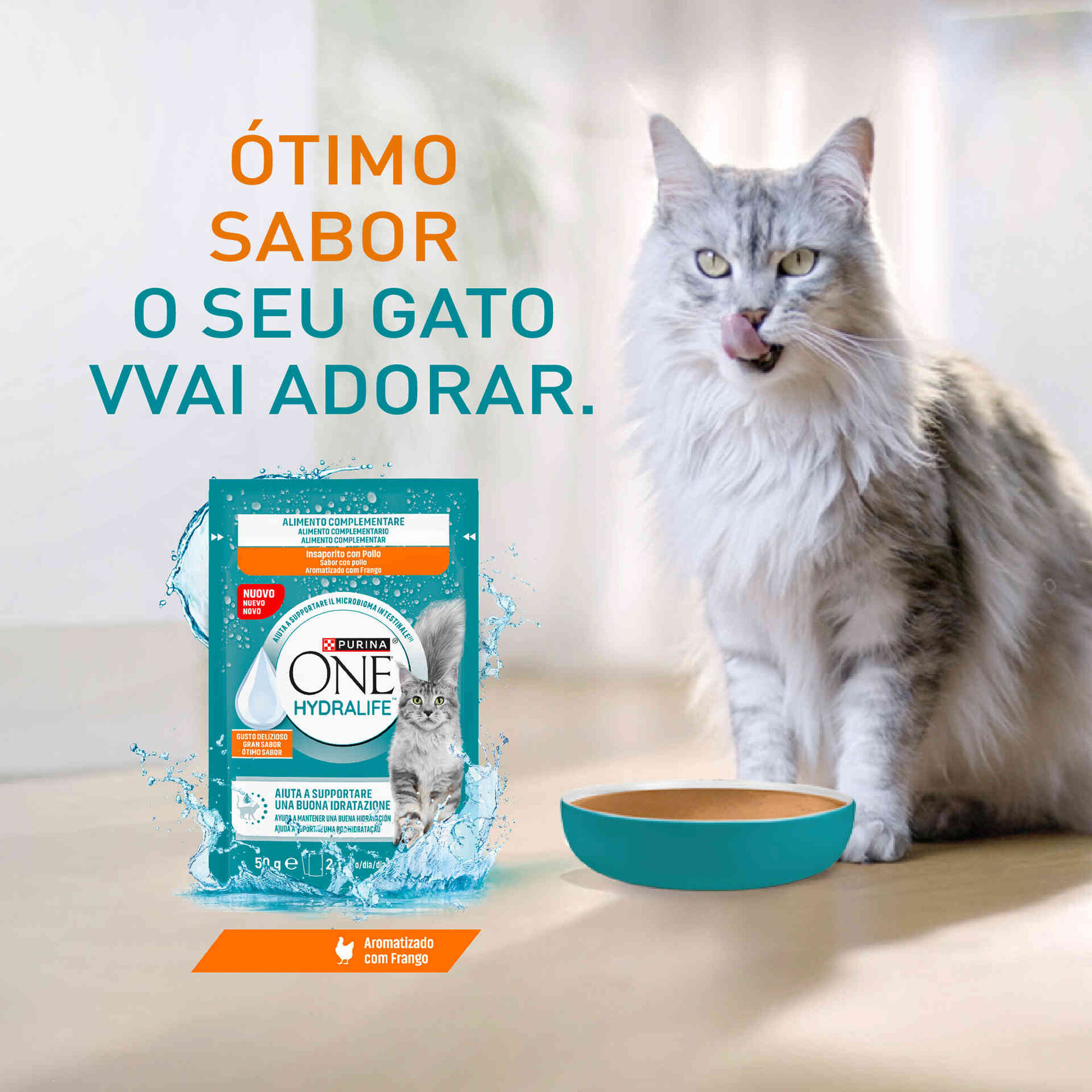 Snack para Gato Hydra Life Líquido Frango