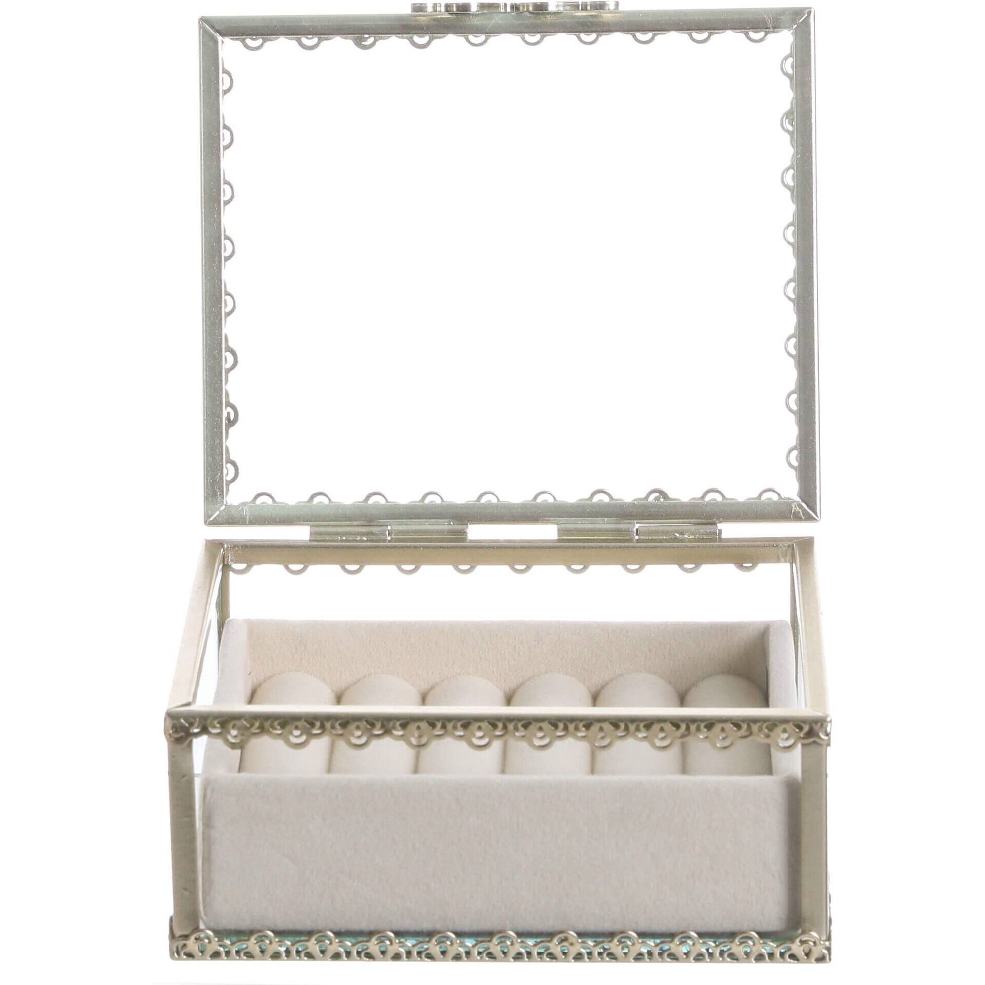 Caixa J&oacute;ias Dourada Quadrada Kasa