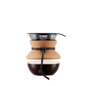 Cafeteira Vidro com Filtro e Manga Cortiça 500ml Pour Over