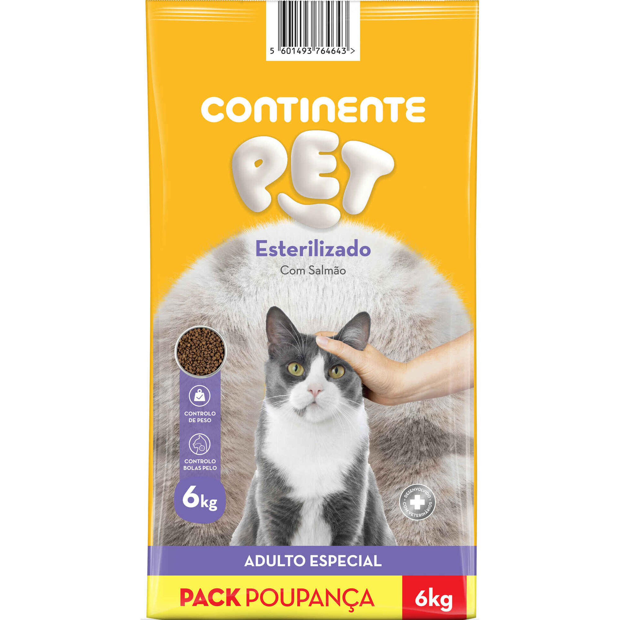Ra&ccedil;&atilde;o para Gato Adulto Esterilizado Salm&atilde;o Continente Pet