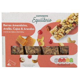 Barras de Amendoim, Avelã, Caju e Arando