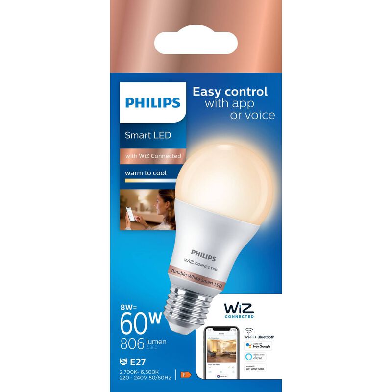 Lâmpada LED Standard Wi-Fi E27 2700K-6500K 60W Philips