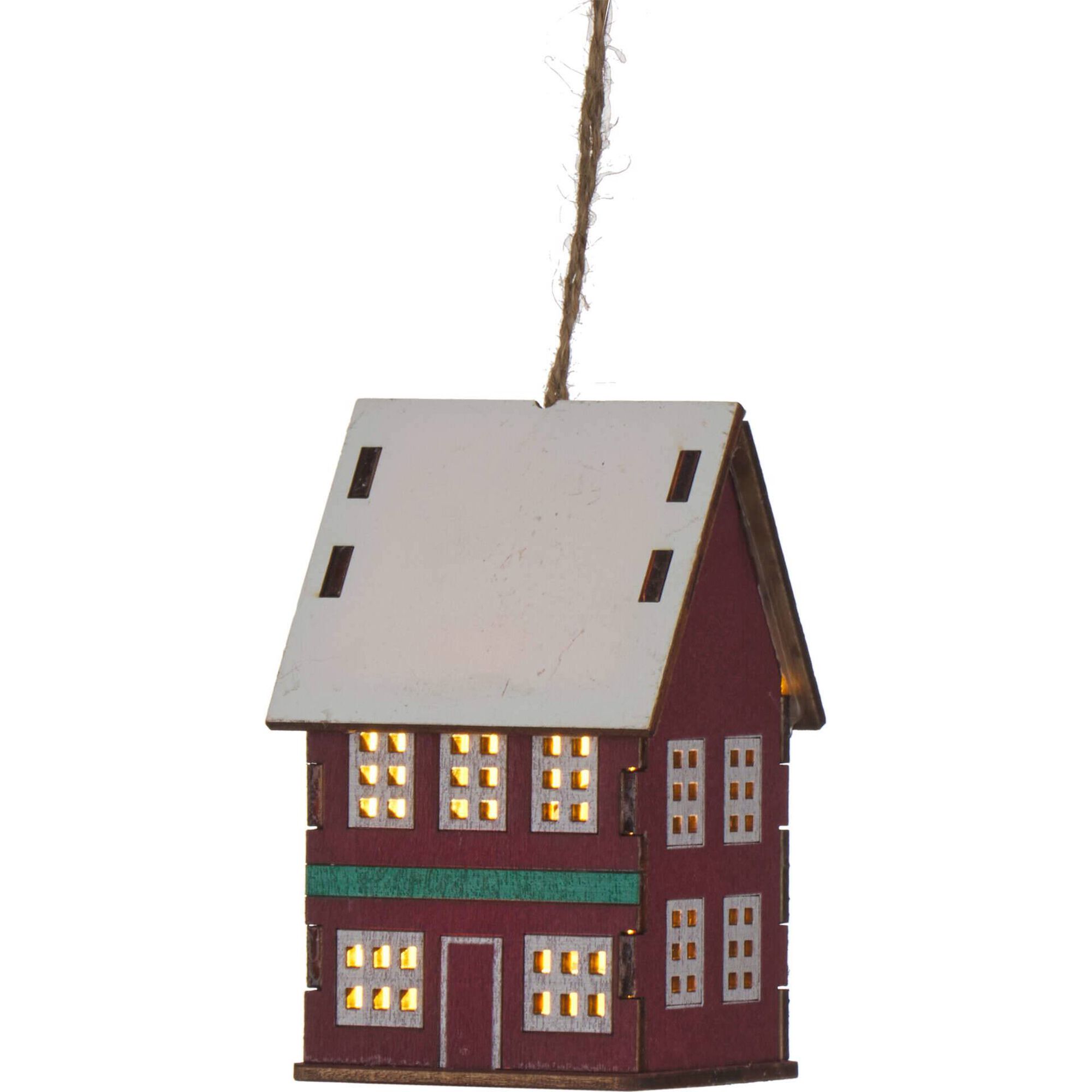 Ornamento Casinha com Luz Telhado Branco