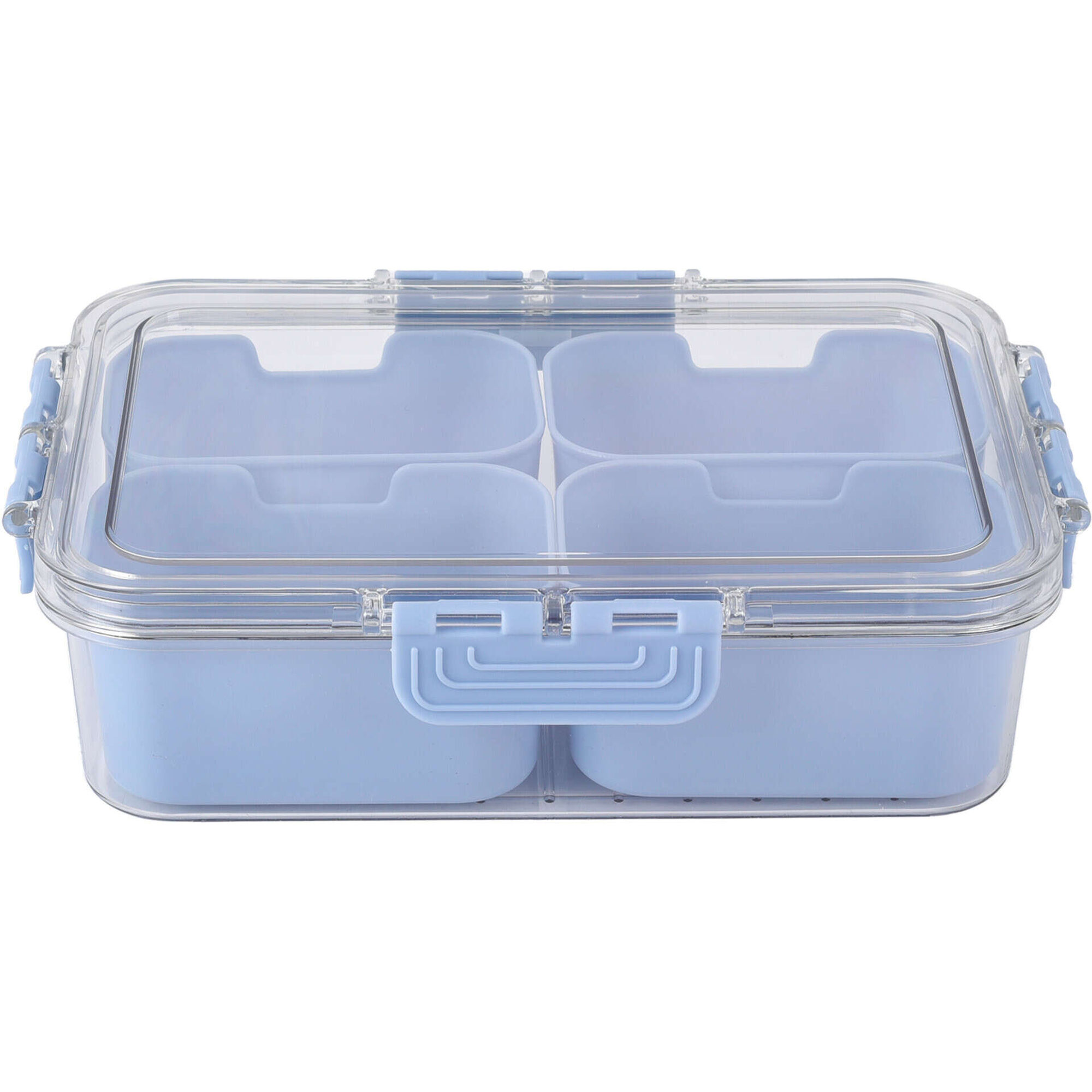 Caixa Herm&eacute;tica com 4 Compartimentos Azul Kasa