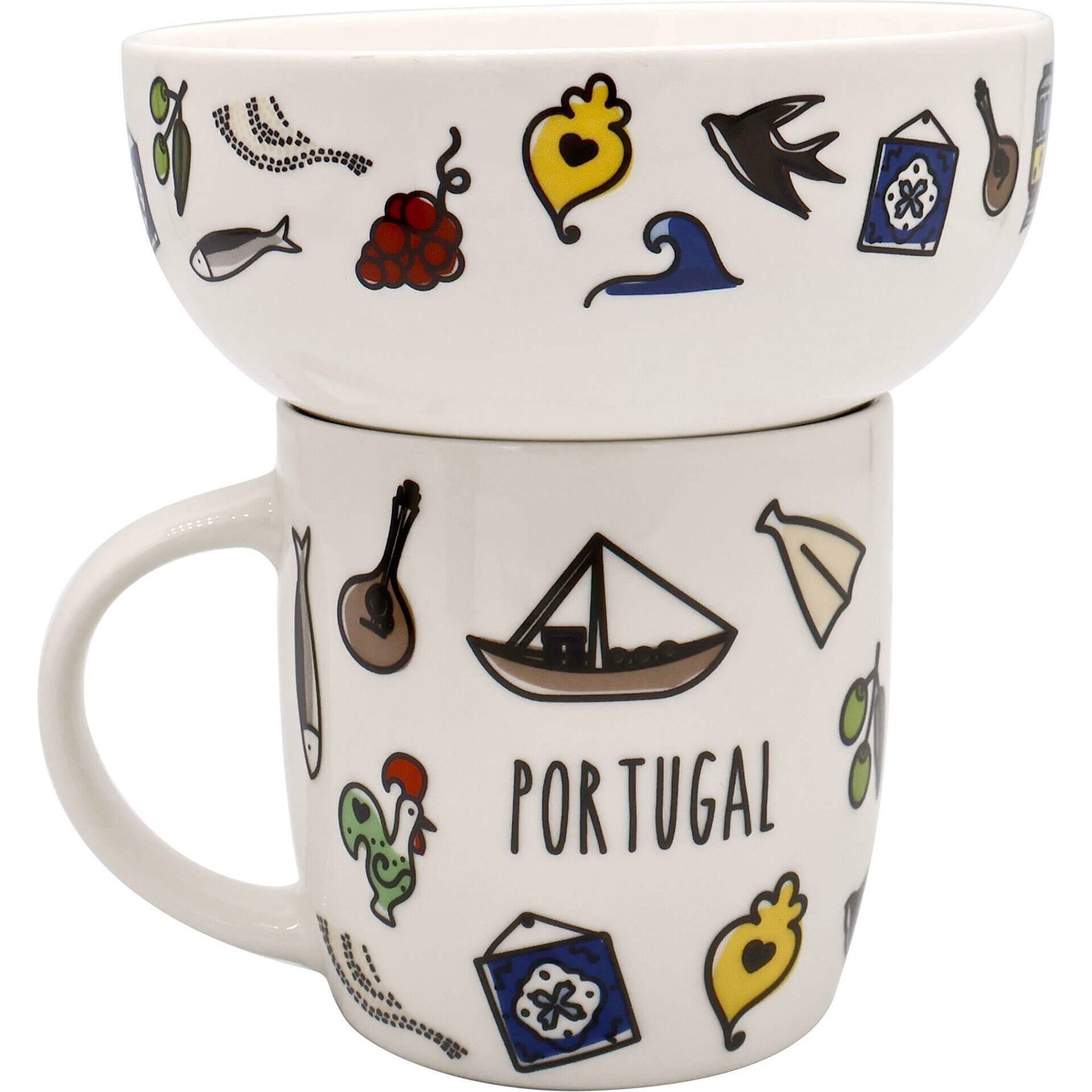 Conjunto Caneca e Ta&ccedil;a Turismo Kasa