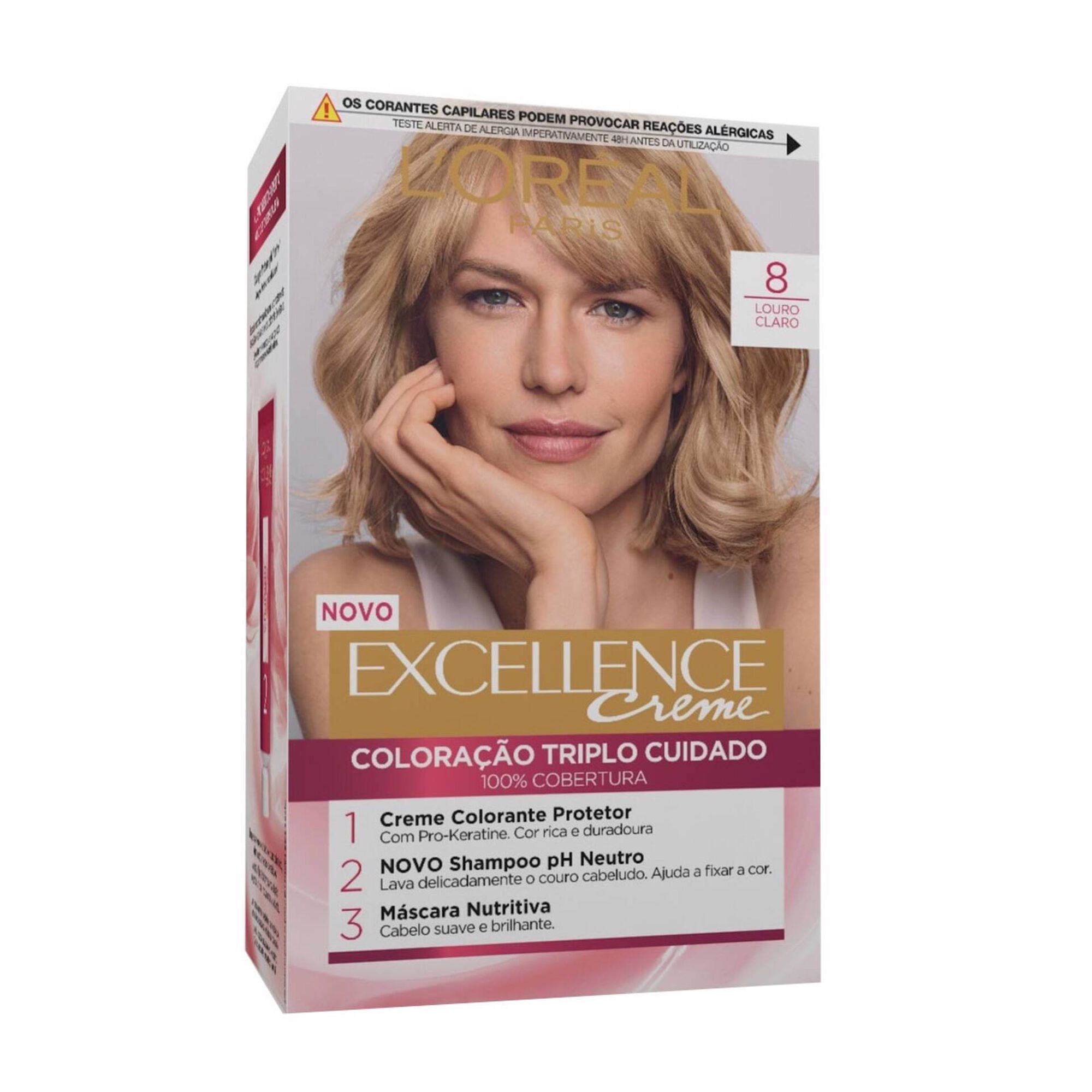 Coloração Permanente Excellence Creme Louro Claro 8 Coloração Permanente Excellence Creme Louro Claro 8