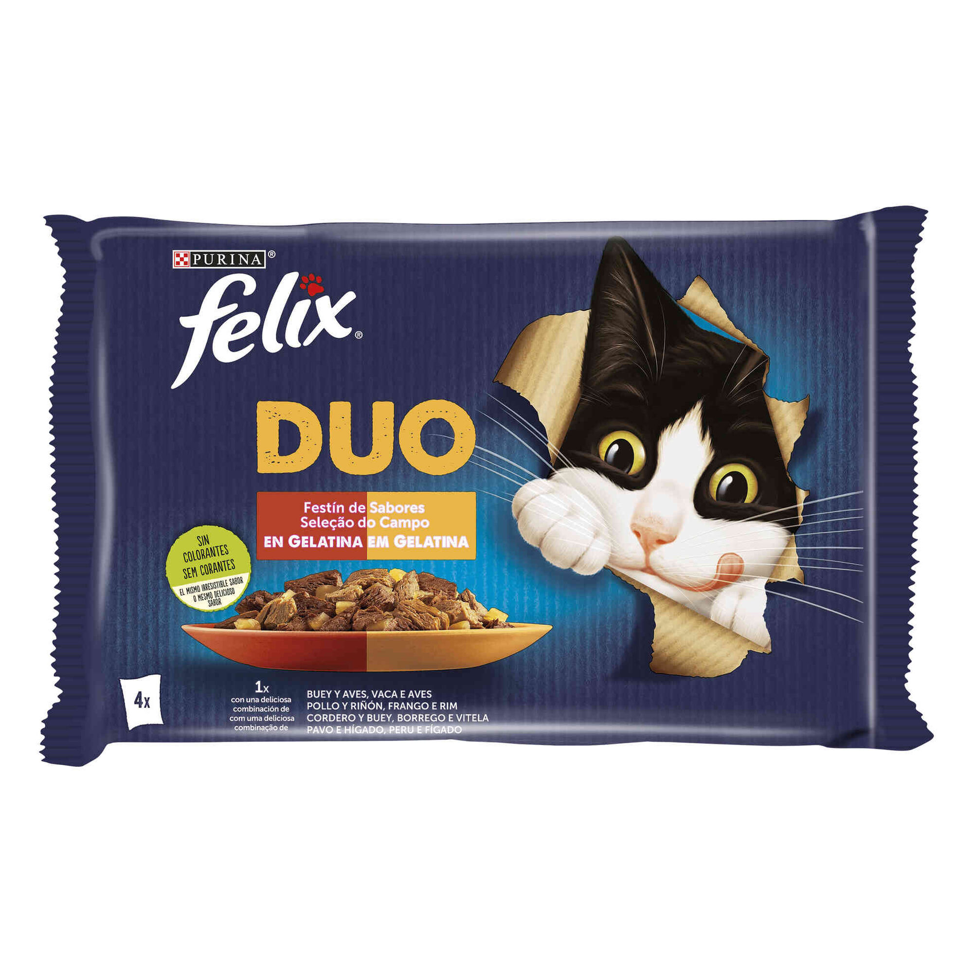 Comida Húmida para Gato Fantastic Duo Saborosa Seleção numa Gelatina