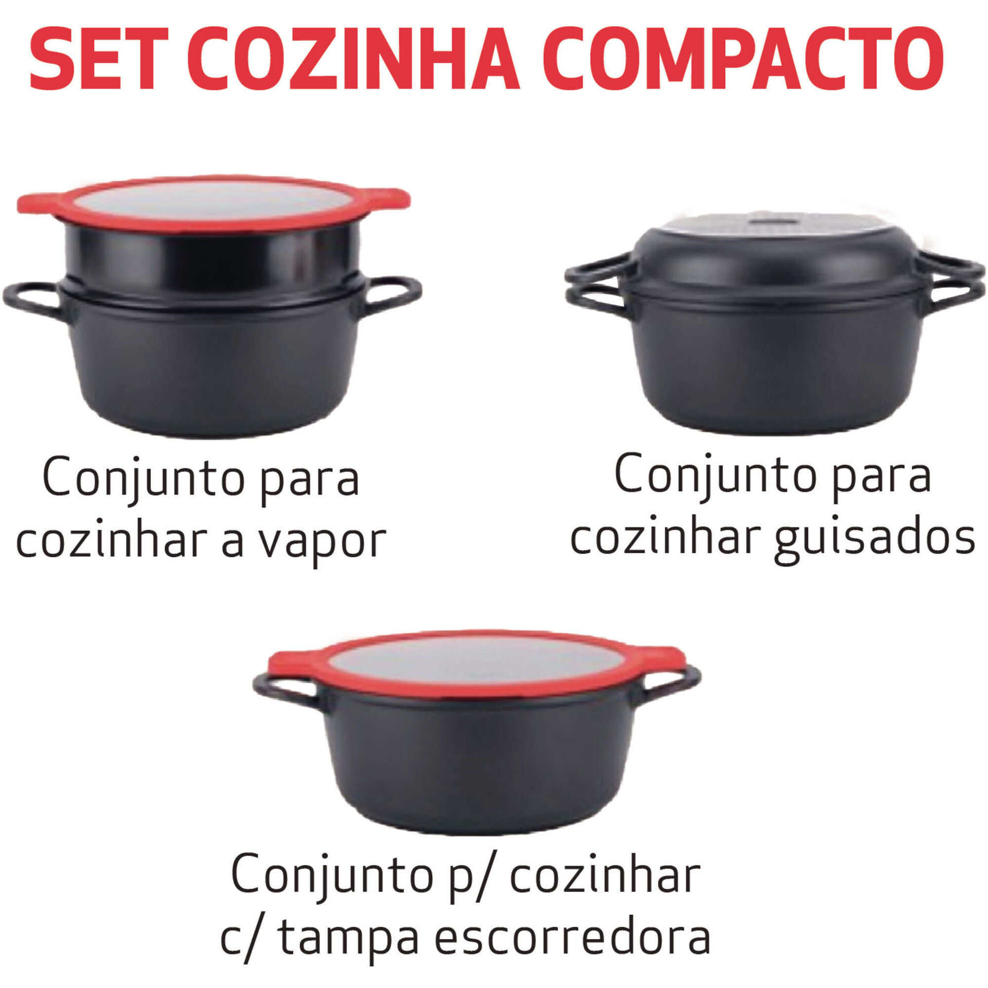 Conjunto de Cozinha Compacto Antiaderente Advento