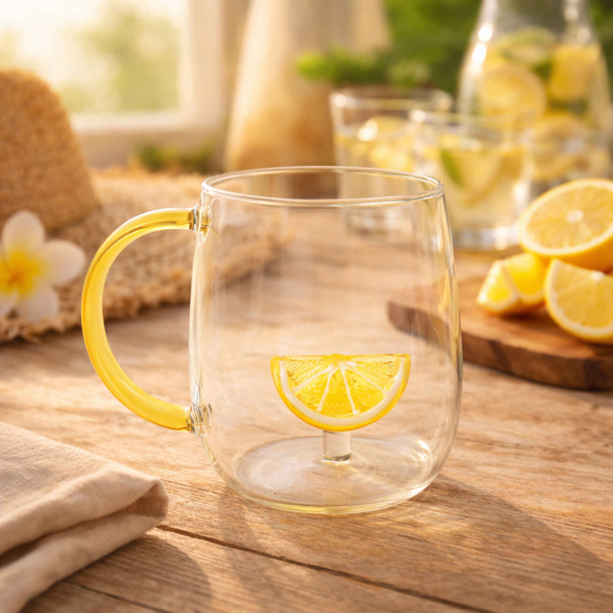 Caneca Vidro 380ml Lim&atilde;o Kasa