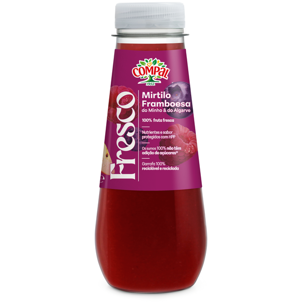 Sumo Mirtilo do Minho e Framboesa do Algarve Compal Fresco