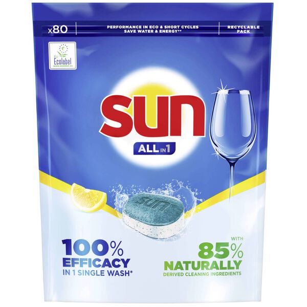 Detergente Máquina Loiça Pastilhas Limão Sun