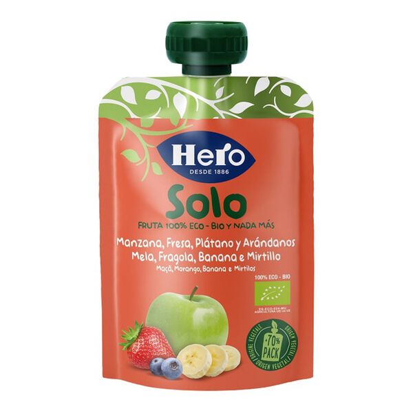 Saqueta Maçã, Morango, Banana e Mirtilo +4M Hero Solo
