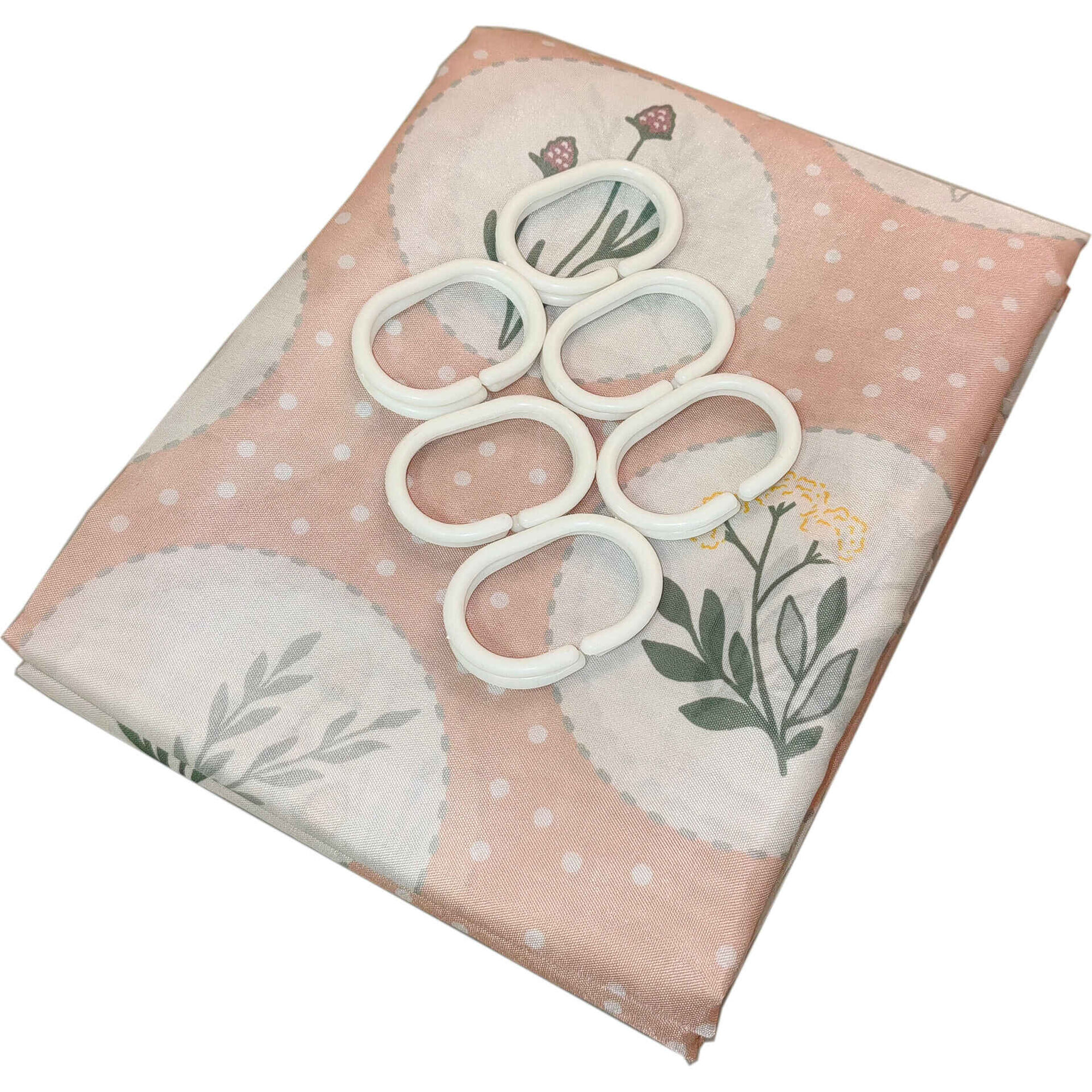 Cortina de Banho Poliéster 200x180cm Rosa