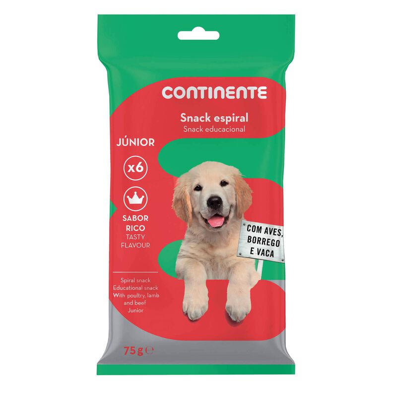 Snack para Cão Júnior Espiral Aves, Borrego e Vaca Continente