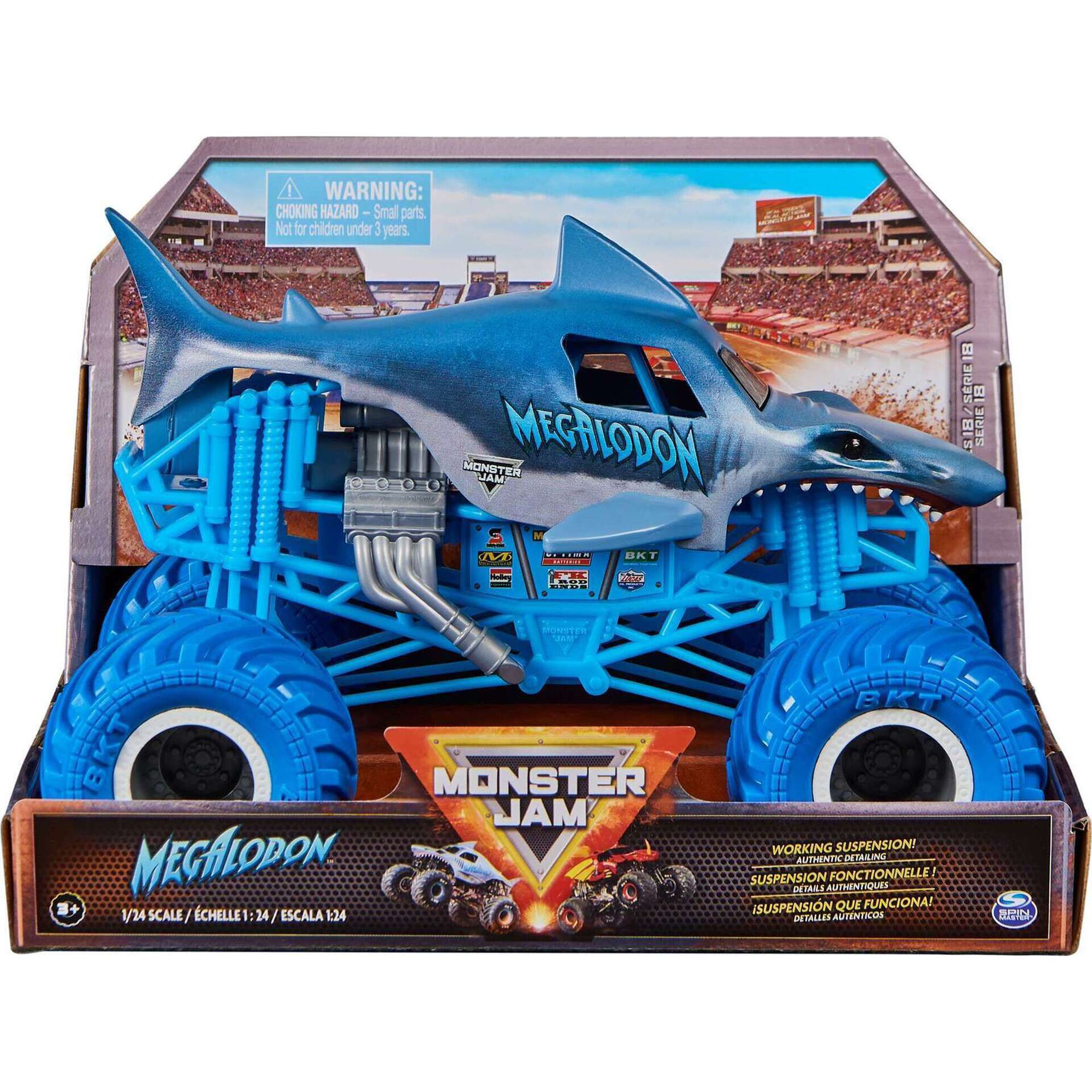 Monster Jam - Ve&iacute;culo Megalodon escuro 1:24