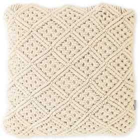 Almofada 45x45cm Macramé Losangos Cru