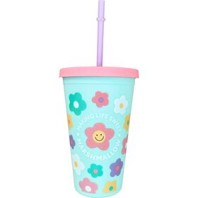 Copo Pl&aacute;stico com Palhinha 450ml (v&aacute;rios modelos)