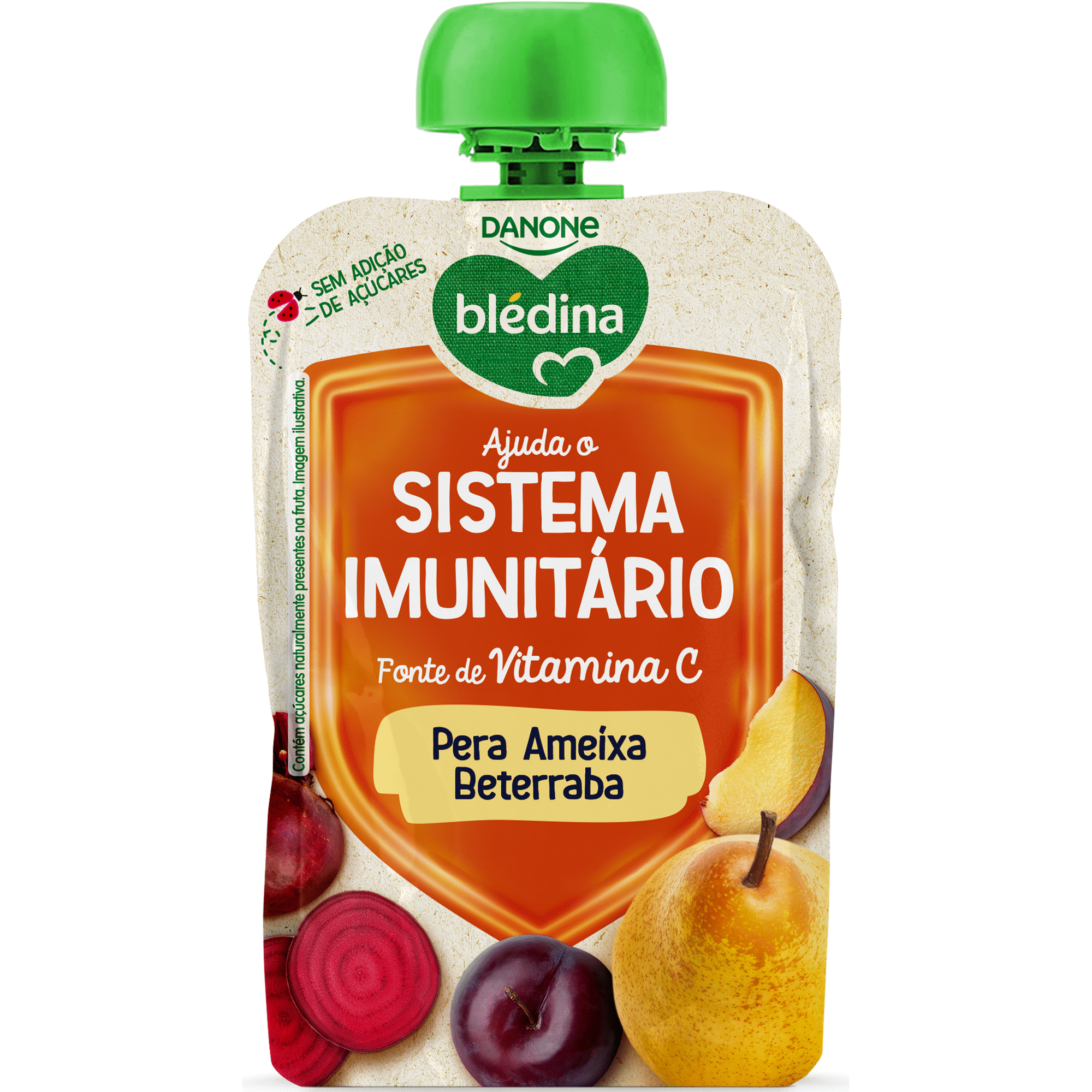 Saqueta de Fruta Pera, Ameixa e Beterraba