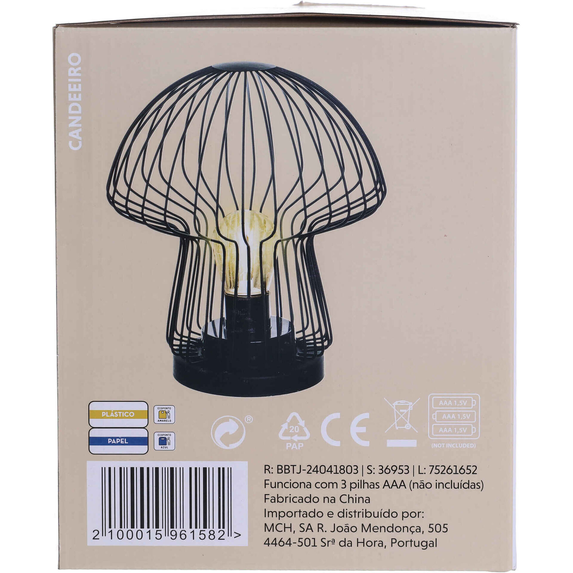 Candeeiro Cogumelo em Metal