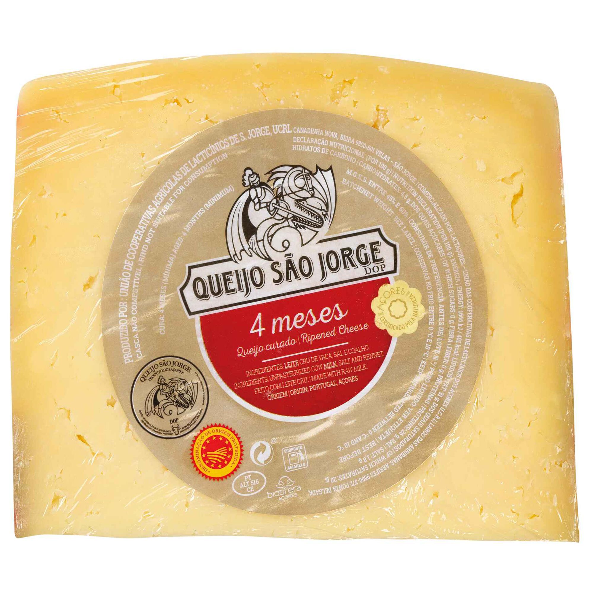 Queijo da Ilha São Jorge DOP 4 Meses de Cura Balcão