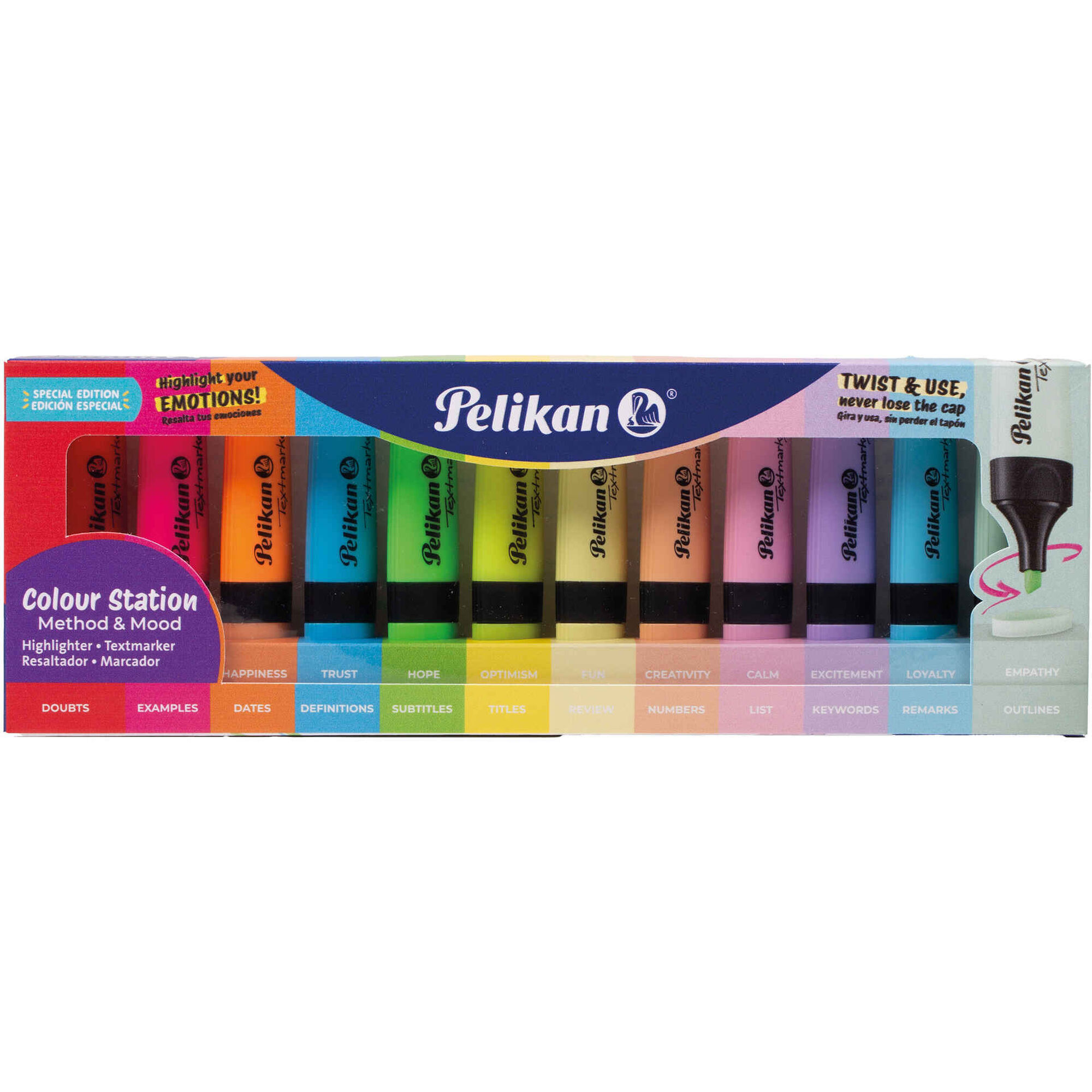 Sublinhador de Tinta Fluorescente Emo&ccedil;&otilde;es (v&aacute;rias cores) Pelikan